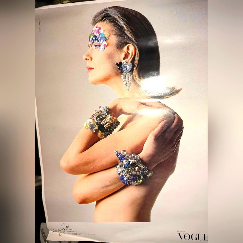Wendy Gell jewelry poster from Italian Vogue 1980s rare only eight copies.